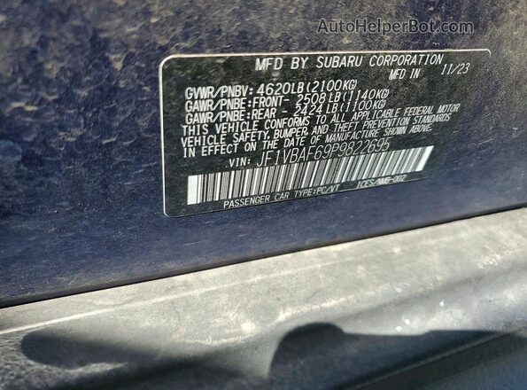 JF1VBAF69P9822695 2023 SUBARU WRX Blue Вид підкапотного простору
