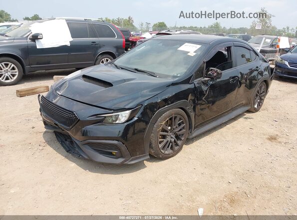 JF1VBAH64N8014271 2022 SUBARU WRX Black წინა მარცხენა ხედი სამი მეოთხედიდან