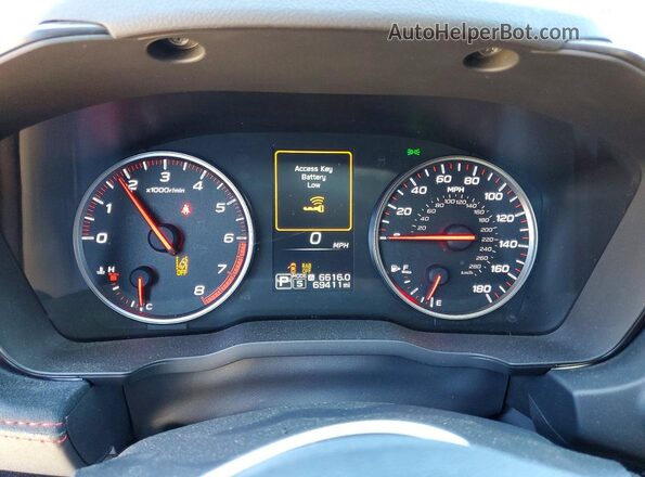 JF1VBAU63N8022142 2022 SUBARU WRX Black Vista del cuadro de instrumentos