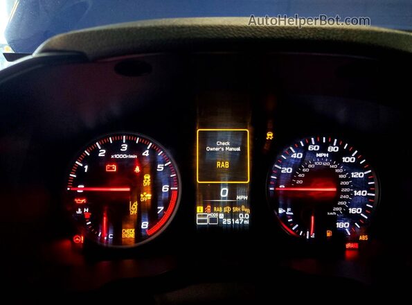 JF1VBAU66N8019669 2022 SUBARU WRX Синий Вид щитка приборов