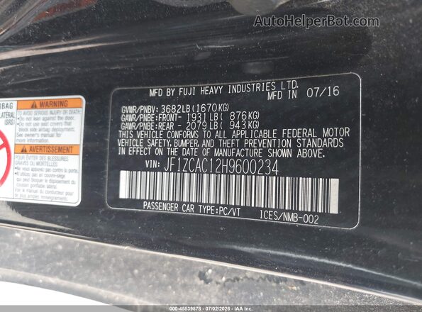 JF1ZCAC12H9600234 2017 SUBARU BRZ Черный Вид подкапотного пространства