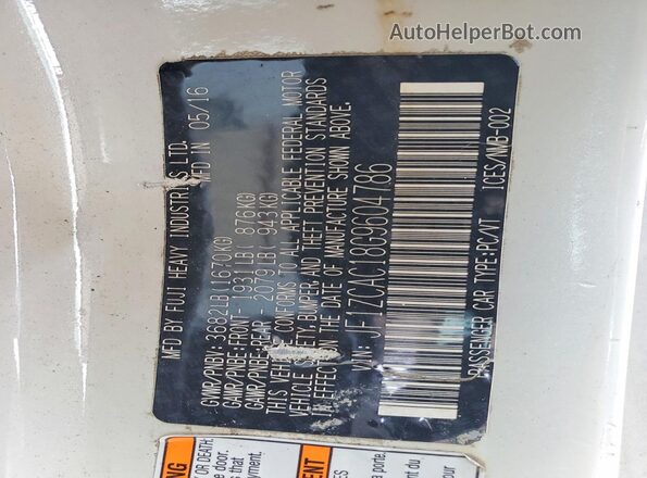JF1ZCAC18G9604786 2016 SUBARU BRZ White Вид підкапотного простору
