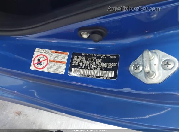 JF1ZCAC1XL9701613 2020 SUBARU BRZ Blue Engine compartment view