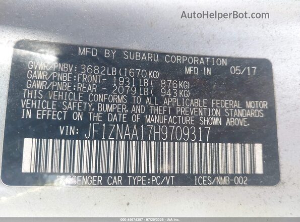 JF1ZNAA17H9709317 2017 TOYOTA 86 Silver Vista del compartimento del motor