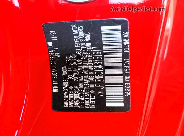 JF1ZNBC13N8751617 2022 TOYOTA GR86 Red ძრავის განყოფილების ხედი