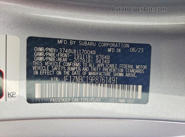 JF1ZNBC19P8761491 2023 TOYOTA GR86 Silver Widok komory silnika