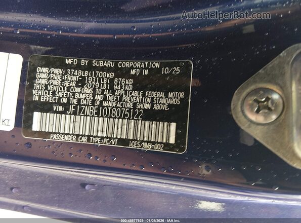 JF1ZNBE10T8075122 2026 TOYOTA GR86 Фиолетовый Вид подкапотного пространства