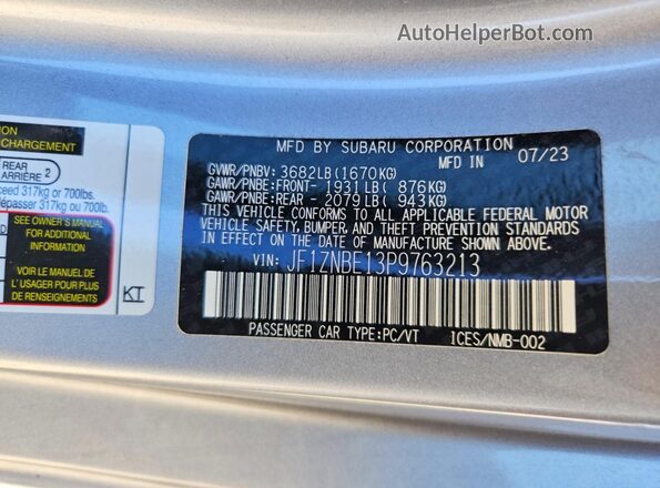 JF1ZNBE13P9763213 2023 TOYOTA GR Silver Вид підкапотного простору