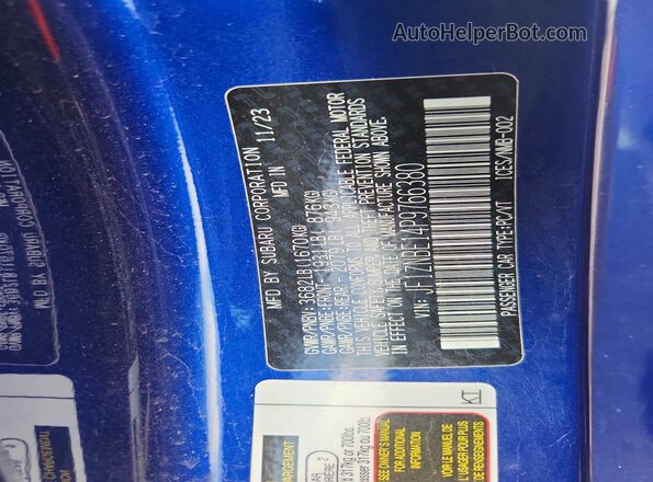 JF1ZNBE14P9766380 2023 TOYOTA GR Blue Engine compartment view