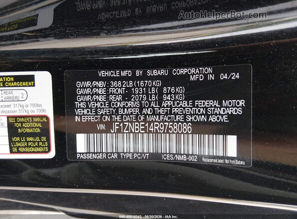 JF1ZNBE14R9758086 2024 TOYOTA GR86 Black Widok komory silnika