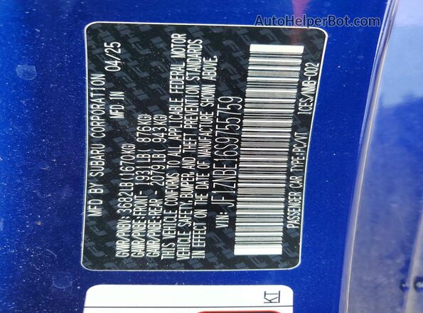 JF1ZNBE16S9755759 2025 TOYOTA GR Blue Вид підкапотного простору