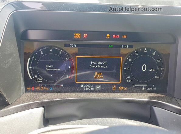 JF2BURMD3TY482646 2026 SUBARU OUTBACK Серый Вид щитка приборов