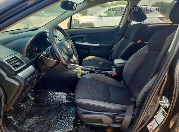 JF2GPABC0G8264288 2016 SUBARU CROSSTREK Charcoal წინა სალონის ხედი