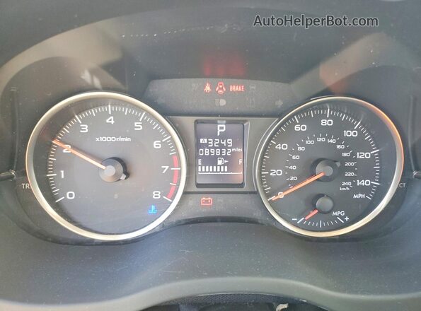 JF2GPABC3G8226151 2016 SUBARU CROSSTREK Charcoal Instrument cluster view