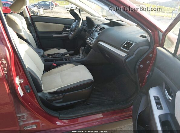 JF2GPABC3G8336147 2016 SUBARU CROSSTREK Maroon Front interior view