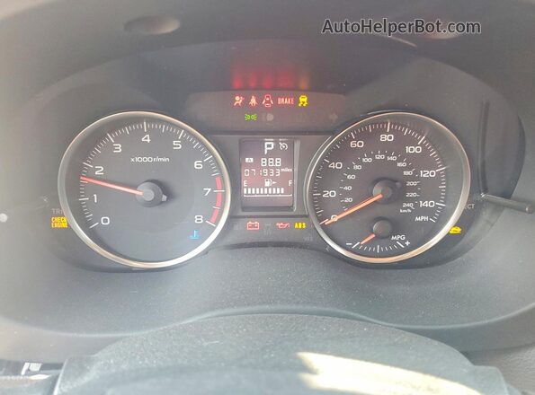 JF2GPABC5H8221826 2017 SUBARU CROSSTREK Beige Вид щитка приладів
