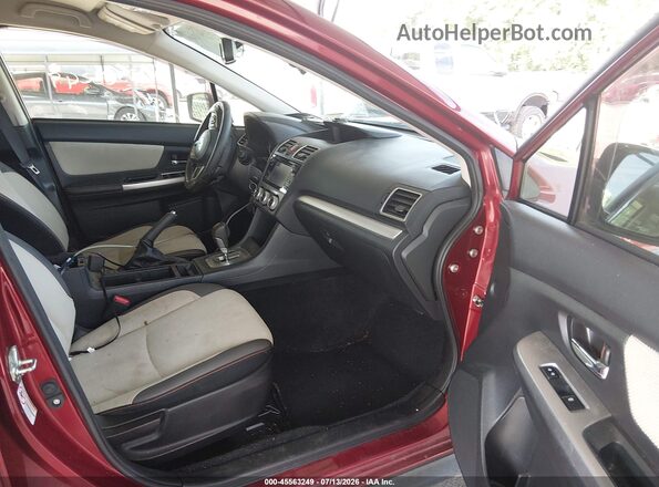 JF2GPABC9G8222668 2016 SUBARU CROSSTREK Red წინა სალონის ხედი