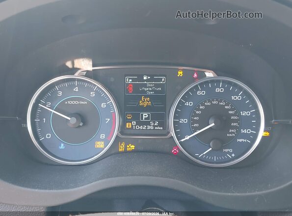 JF2GPADC0G8219994 2016 SUBARU CROSSTREK Черный Вид задних сидений