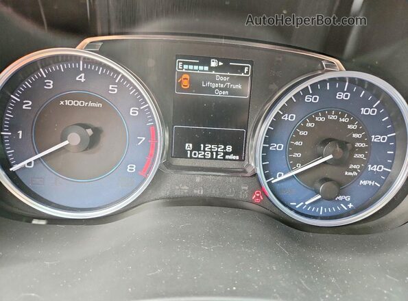 JF2GPADC5G8277356 2016 SUBARU CROSSTREK Gray Սարքավորումների վահանակի տեսք