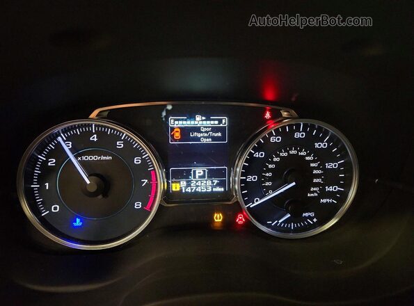 JF2GPAKC0GH274352 2016 SUBARU CROSSTREK Blue ხელსაწყოთა პანელის ხედი