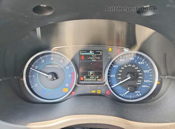 JF2GPAKC3G8237683 2016 SUBARU CROSSTREK Gray Vista del cuadro de instrumentos