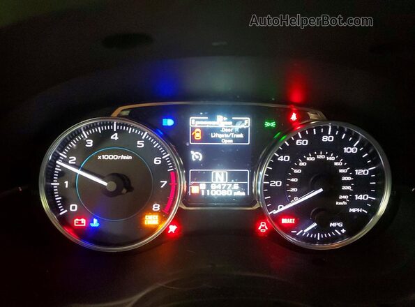JF2GPALC1GH264752 2016 SUBARU CROSSTREK White Вид щитка приладів
