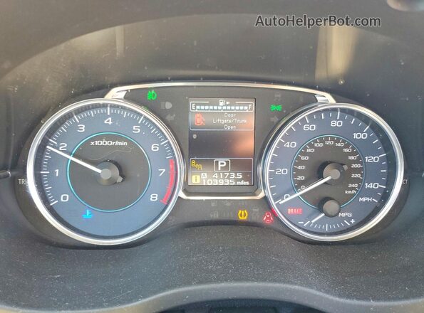 JF2GPALC7GH314988 2016 SUBARU CROSSTREK Blue Vista del cuadro de instrumentos