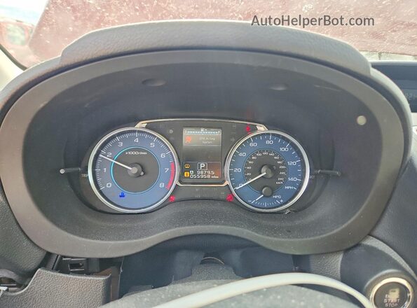 JF2GPALCXHH212649 2017 SUBARU CROSSTREK Maroon Instrument cluster view
