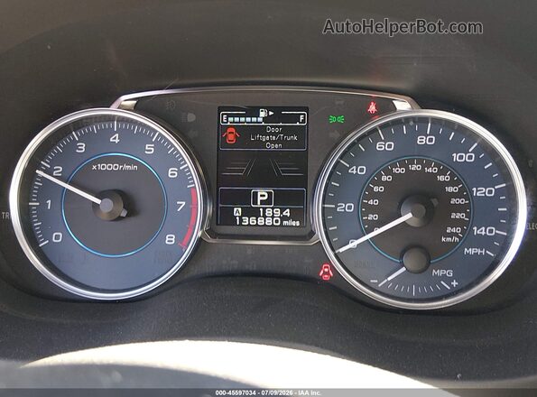 JF2GPANC2GH294422 2016 SUBARU CROSSTREK Gold Vista de los asientos traseros