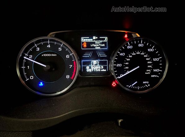 JF2GPANC5GH311729 2016 SUBARU CROSSTREK Серебряный Вид щитка приборов