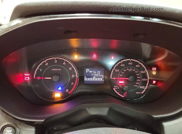 JF2GTAACXJH244862 2018 SUBARU CROSSTREK Orange ხელსაწყოთა პანელის ხედი