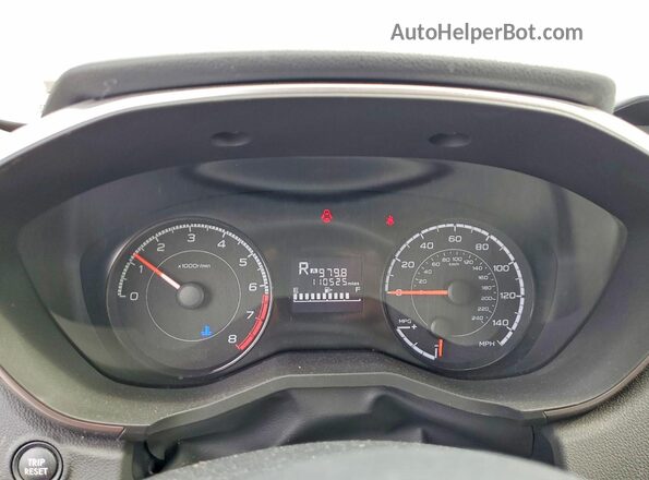 JF2GTABC4J8205537 2018 SUBARU CROSSTREK Угольный Вид щитка приборов