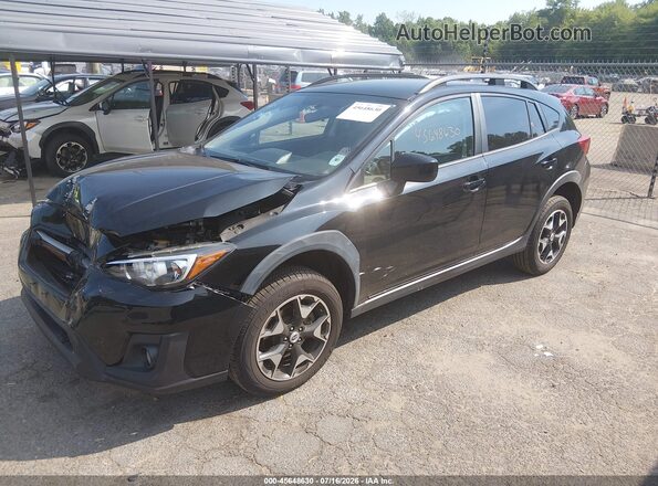 JF2GTABC6JH334282 2018 SUBARU CROSSTREK Black წინა მარცხენა ხედი სამი მეოთხედიდან