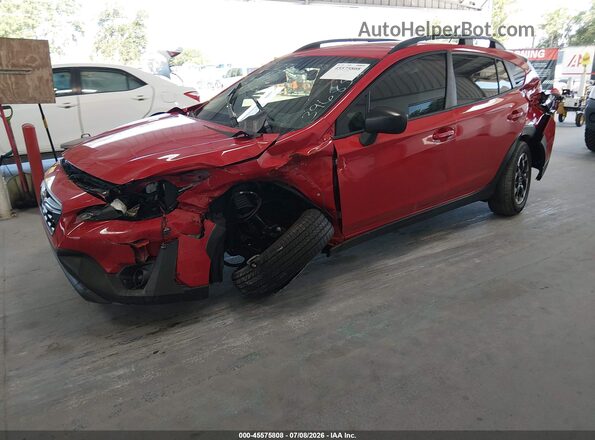 JF2GTABC9MH396859 2021 SUBARU CROSSTREK Red წინა მარცხენა ხედი სამი მეოთხედიდან