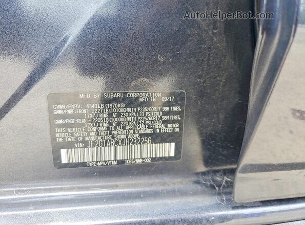 JF2GTABCXJH232256 2018 SUBARU CROSSTREK Charcoal Widok wnętrza 360 stopni