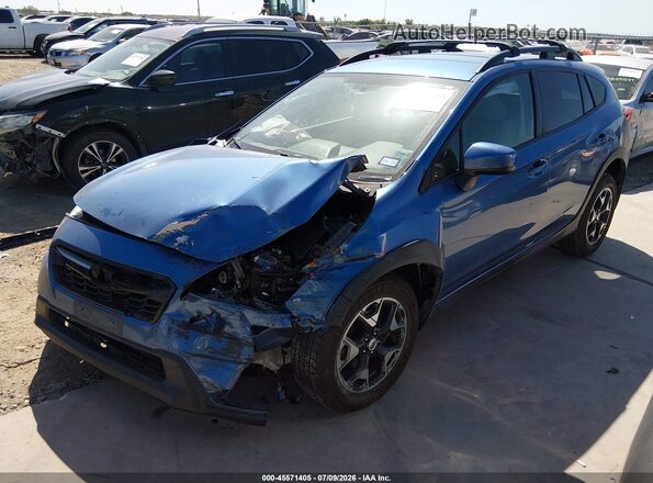 JF2GTADC1JH298420 2018 SUBARU CROSSTREK Blue Առջևի ձախ երեք քառորդ տեսարան
