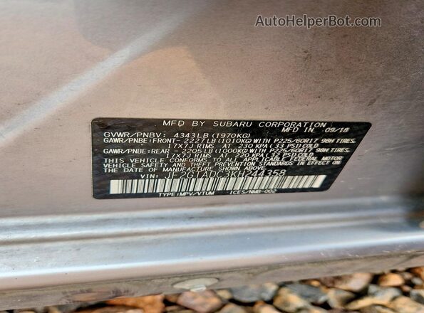 JF2GTADC3KH244358 2019 SUBARU CROSSTREK Silver Vista del compartimento del motor