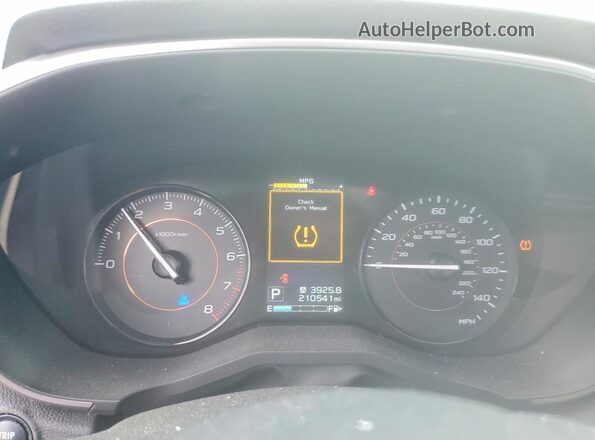 JF2GTADC6J8257376 2018 SUBARU CROSSTREK Белый Вид щитка приборов