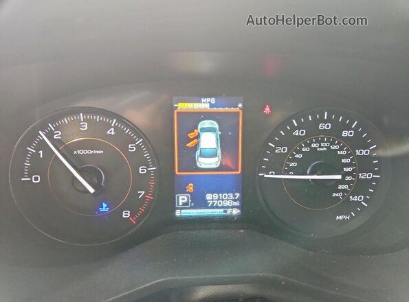 JF2GTAEC1K8387713 2019 SUBARU CROSSTREK Black Вид щитка приладів