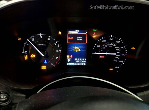 JF2GTAEC1K8395813 2019 SUBARU CROSSTREK White Widok zestawu wskaźników