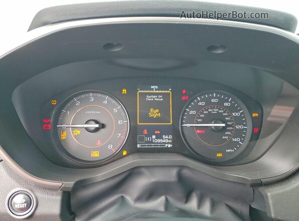 JF2GTAEC2L8250720 2020 SUBARU CROSSTREK Gray Widok zestawu wskaźników