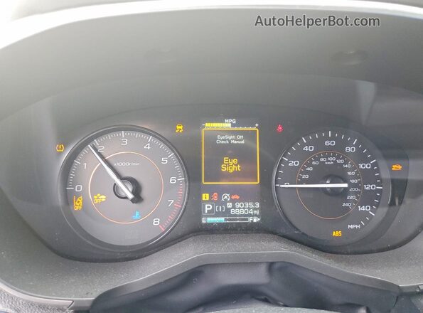 JF2GTAEC3NH220094 2022 SUBARU CROSSTREK White Instrument cluster view