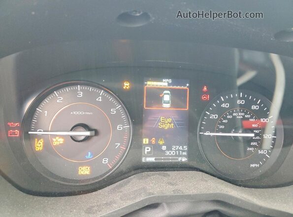 JF2GTAEC4KH344404 2019 SUBARU CROSSTREK Gray Widok zestawu wskaźników