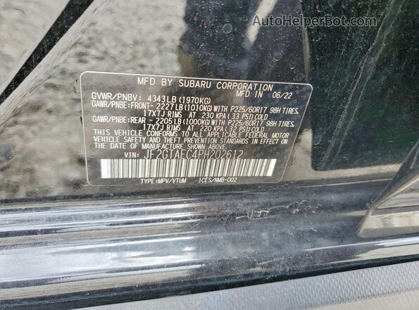 JF2GTAEC4PH202612 2023 SUBARU CROSSTREK Black Engine compartment view