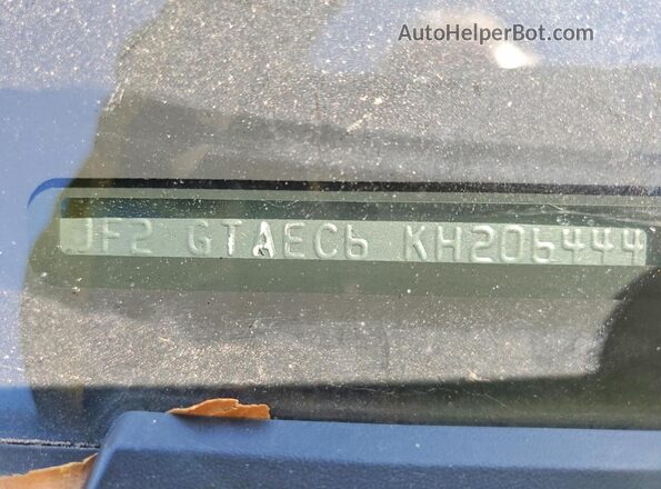 JF2GTAEC6KH206444 2019 SUBARU CROSSTREK Charcoal Vista de la etiqueta del VIN