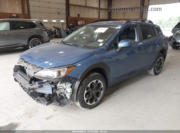 JF2GTAEC7NH263692 2022 SUBARU CROSSTREK Blue Առջևի ձախ երեք քառորդ տեսարան