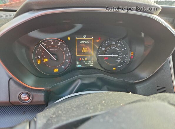 JF2GTAEC8KH367393 2019 SUBARU CROSSTREK Orange Instrument cluster view