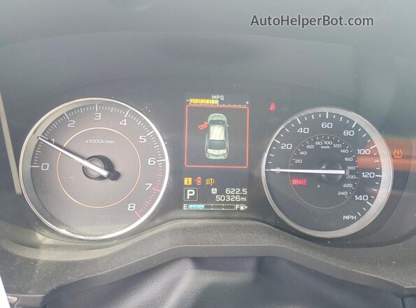 JF2GTALC2JH271745 2018 SUBARU CROSSTREK Gray Widok zestawu wskaźników