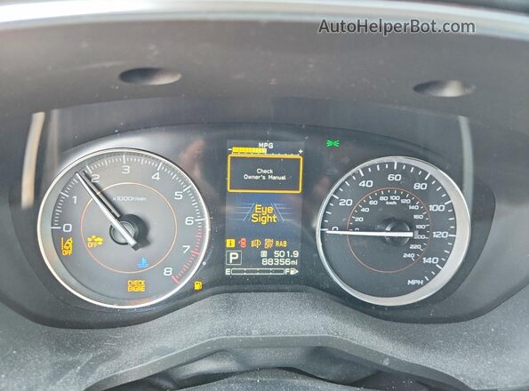 JF2GTALC5J8282853 2018 SUBARU CROSSTREK Blue Instrument cluster view