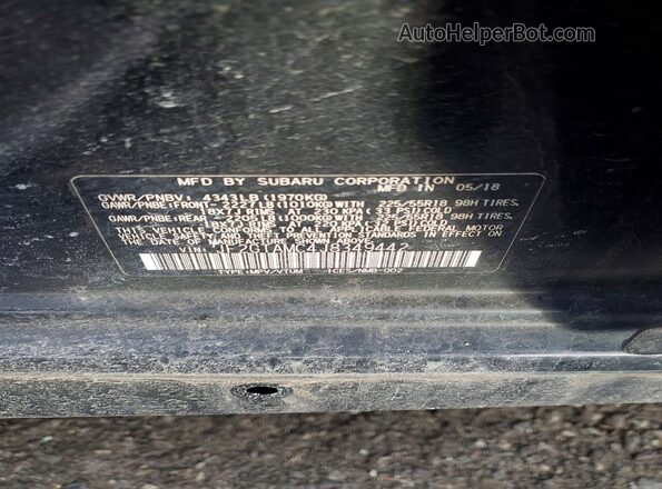 JF2GTAMC4J8349442 2018 SUBARU CROSSTREK Black Սալոնի 360 աստիճան տեսք